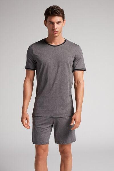 Grey Superior Cotton Pyjama Set, Graphite Grey Blend, large image number 1