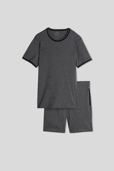 Grey Short Superior Cotton Pyjamas, , large image number 2