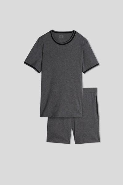 Grey Superior Cotton Pyjama Set, Graphite Grey Blend, large image number 2