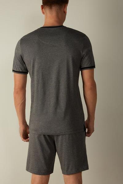 Grey Short Superior Cotton Pyjamas, , large image number 3