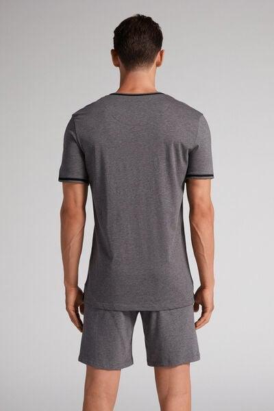 Grey Superior Cotton Pyjama Set, Graphite Grey Blend, large image number 3