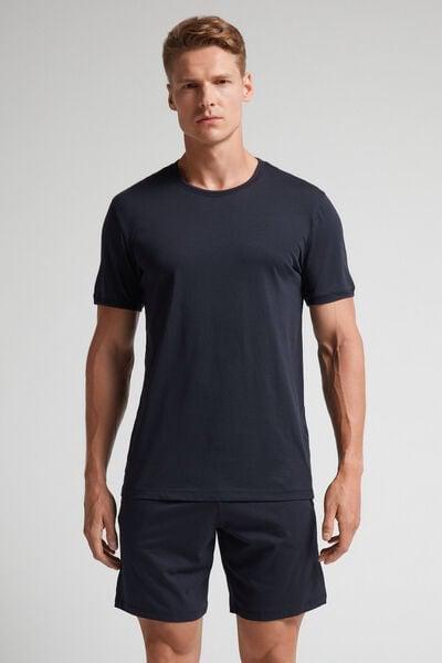 Navy Cropped Pyjama Set, , large image number 0