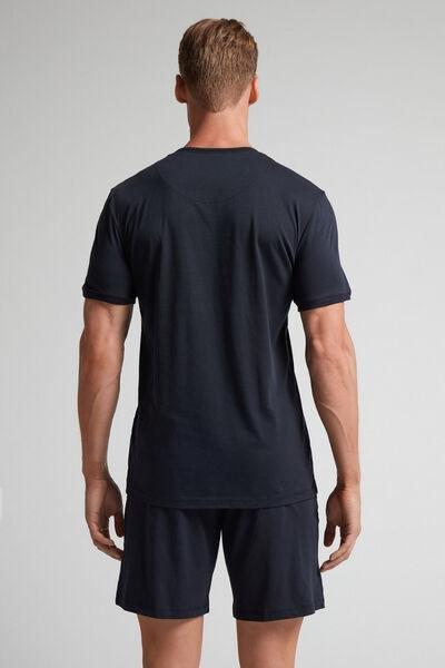 Navy Cropped Pyjama Set, , large image number 3
