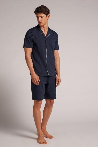 Navy Buttoned Pyjama Set, , large image number 1