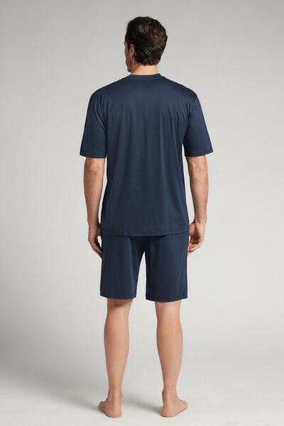 Navy Mercerised Pyjama Set, , large image number 3