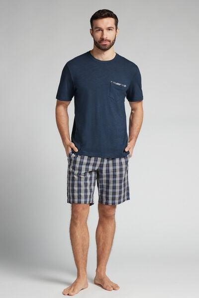 Navy Plain-Weave Pyjama Set, , large image number 2