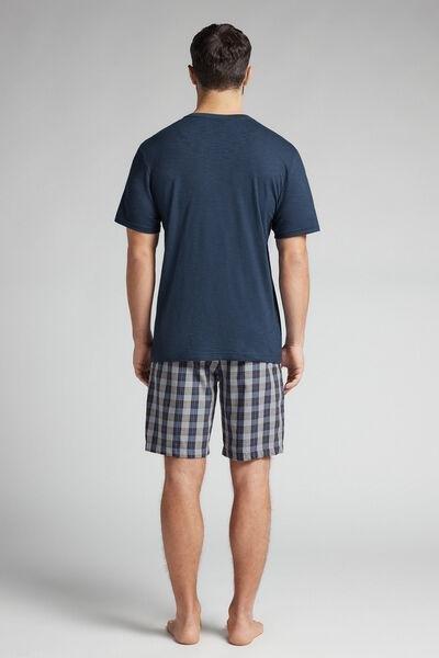 Navy Plain-Weave Pyjama Set, , large image number 3