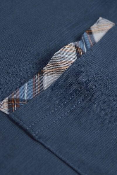 Navy Plain-Weave Pyjama Set, , large image number 4