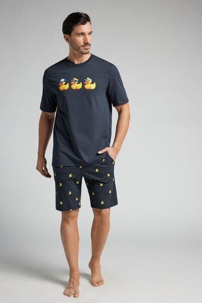 Navy Printed Pyjama Set, , large image number 2
