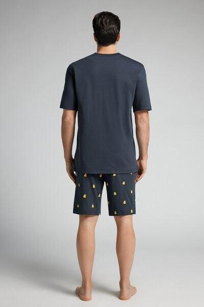 Navy Printed Pyjama Set, , large image number 3