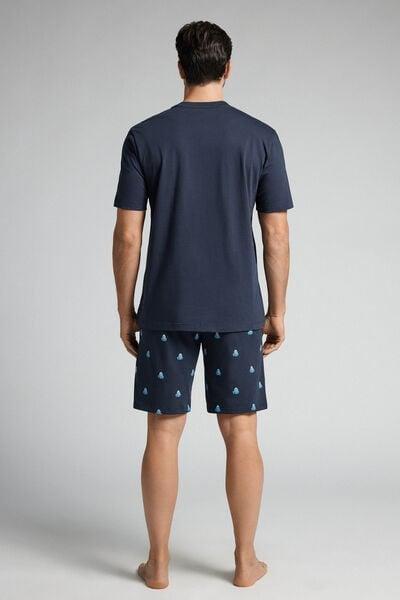 Navy Squid-Print Pyjama Set, , large image number 3