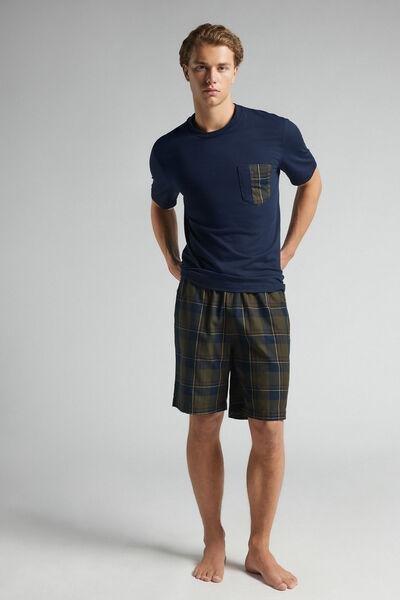 Blue Tartan Print Pyjama Set, B601_960J, large image number 1