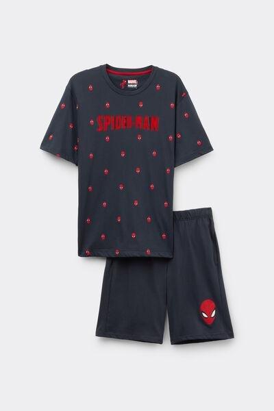 Navy Spider-Man Short Cotton Pyjama Set, Midnight Blue, large image number 2