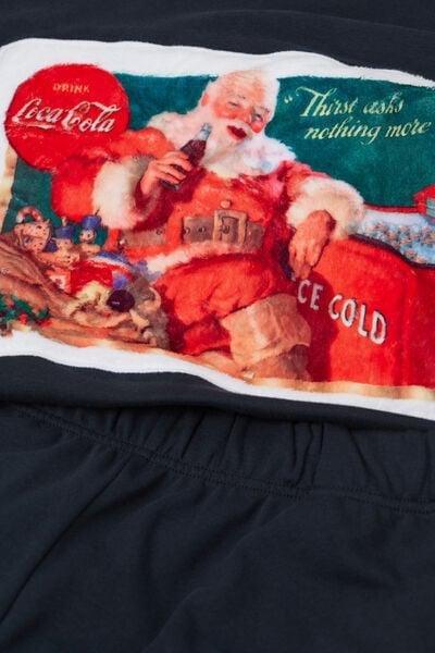 Blue - 800 - Midnight Blue Full-Length Cotton Pyjamas with Coca-Cola?� Vintage Print, , large image number 4