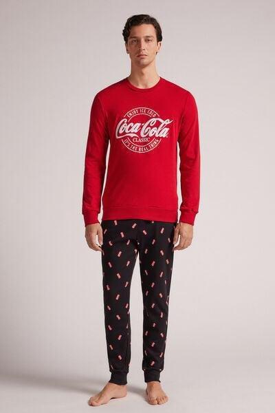 Red - 887 - Rosso Full-Length Cotton Pyjamas with Coca-Colaآ® Logo, B601_887, large image number 0