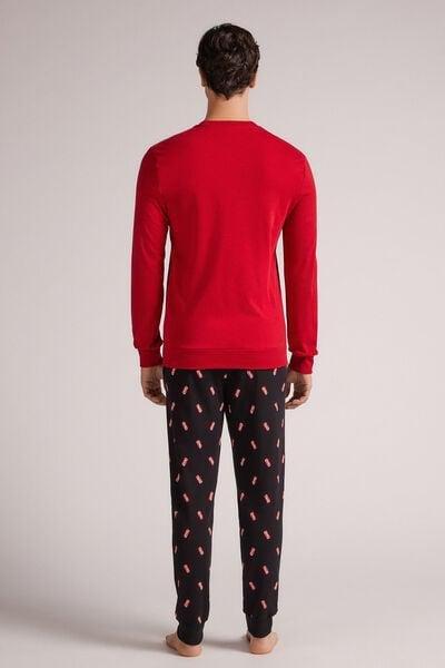 Red - 887 - Rosso Full-Length Cotton Pyjamas with Coca-Colaآ® Logo, B601_887, large image number 3