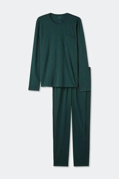 Green - 132J - Dark Green Long Superior Cotton Pyjamas, B601_132J, large image number 2