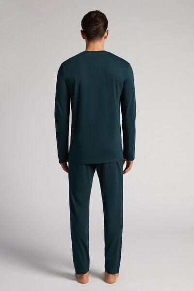 Green Superior Cotton Full Length Pyjama Set, B601_132J, large image number 3