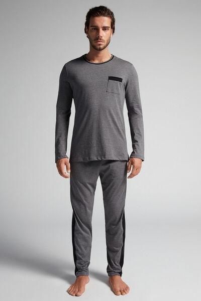 Grey Long Superior Cotton Pyjamas, , large image number 0