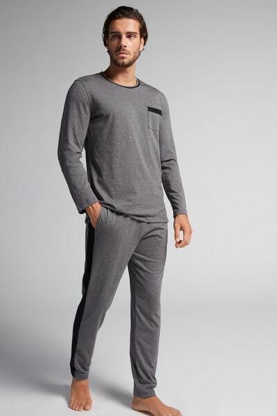 Grey Long Superior Cotton Pyjamas, , large image number 1