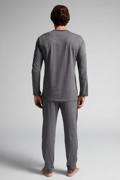 Grey Long Superior Cotton Pyjamas, , large image number 3