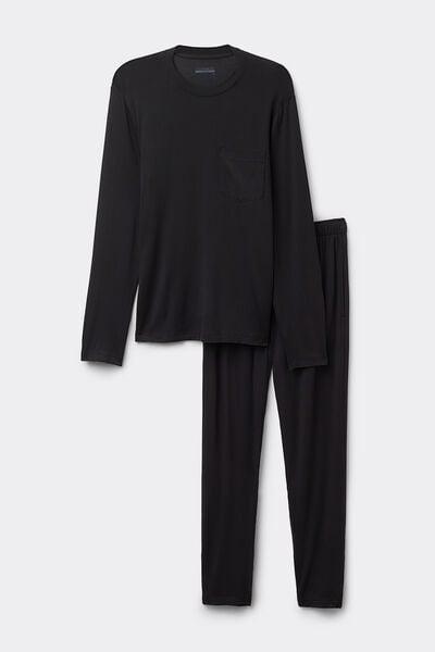 Black Long Pyjamas Set, , large image number 2