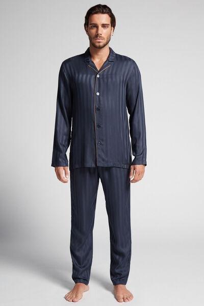 Blue Scuro Long Modal Pyjamas, , large image number 0