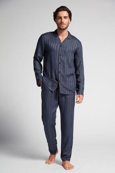 Blue Scuro Long Modal Pyjamas, , large image number 1
