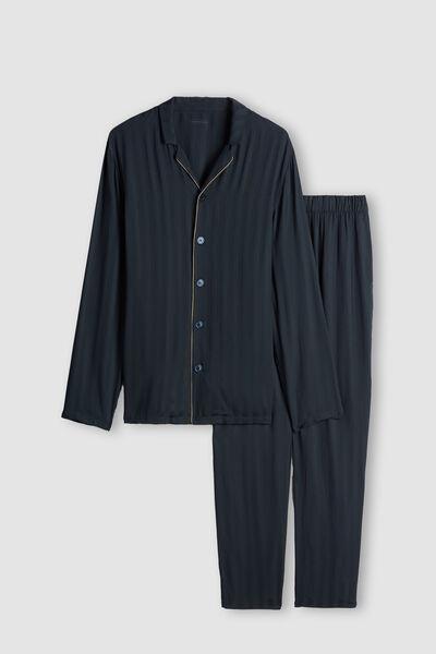 Blue Scuro Long Modal Pyjamas, , large image number 2