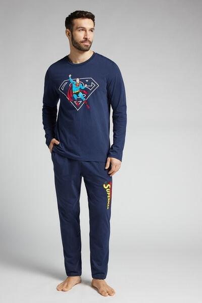 Navy Pyjama Set Graphic Print, , large image number 1