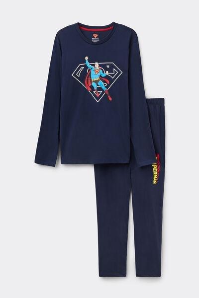 Navy Pyjama Set Graphic Print, , large image number 2