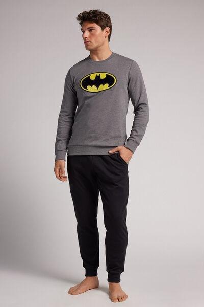 Dark Grey - 5227 - Charcoal Grey Melange DC Comics Batman Full-Length Cotton Pyjamas, , large image number 0