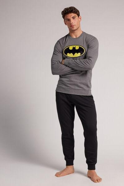Dark Grey - 5227 - Charcoal Grey Melange DC Comics Batman Full-Length Cotton Pyjamas, , large image number 1