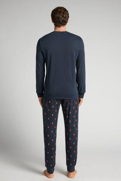 Navy Spider-Man Print Cotton Pyjama Set, Midnight Blue, large image number 3