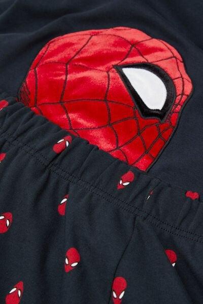 Navy Spider-Man Print Cotton Pyjama Set, Midnight Blue, large image number 4