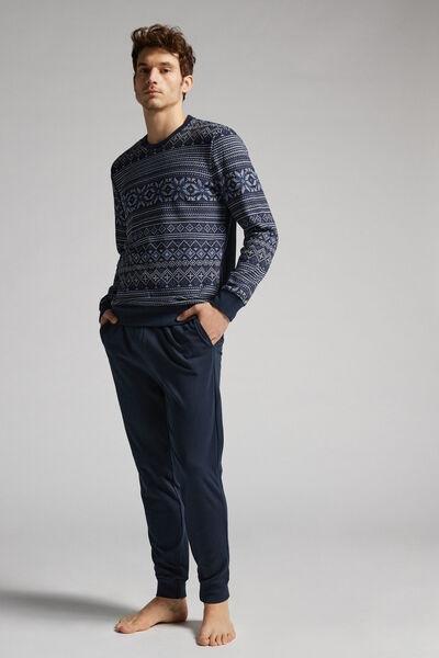 Blue Full-Length Tricot Pyjamas, , large image number 1