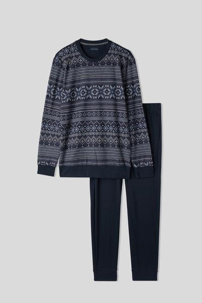 Blue Full-Length Tricot Pyjamas, , large image number 2
