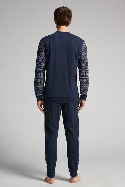 Blue Full-Length Tricot Pyjamas, , large image number 3