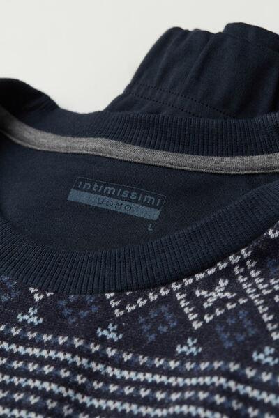Blue Full-Length Tricot Pyjamas, , large image number 4