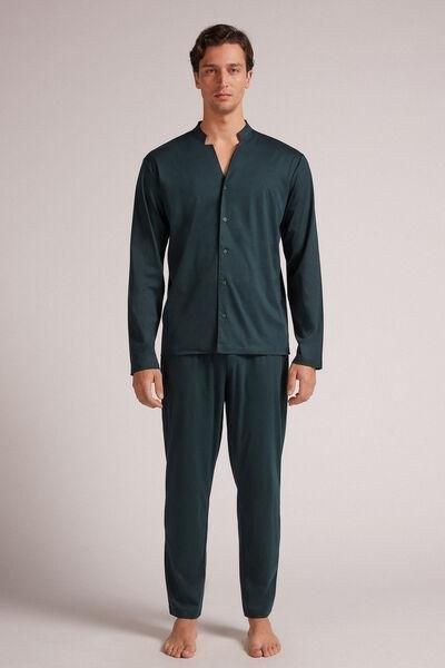 Green Button-Up Pyjama Set, B601_132J, medium