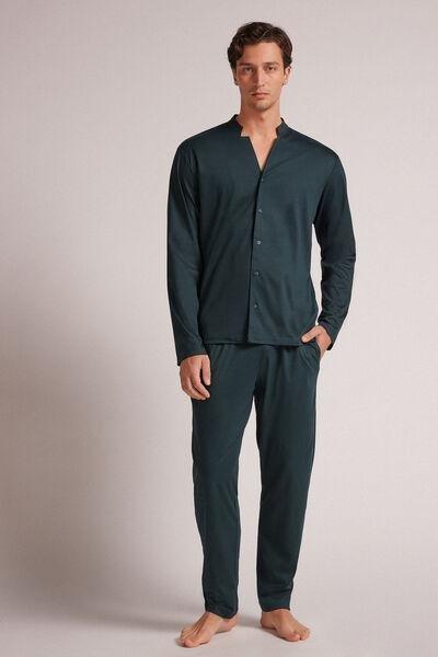 Green Button-Up Pyjama Set, B601_132J, large image number 1