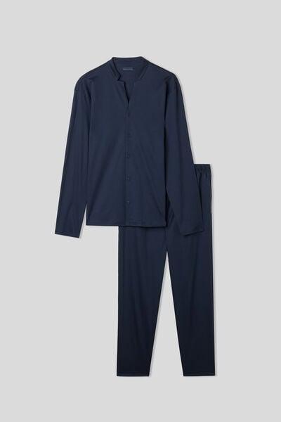 Blue Button-Up Pyjama Set, B601_490J, large image number 2