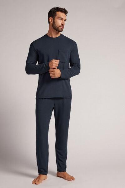 Blue Long Pyjama Set, , large image number 1