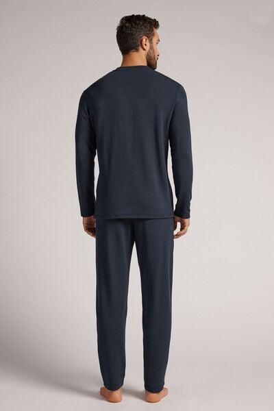 Blue Long Pyjama Set, , large image number 3