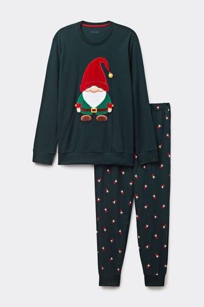 Green Embroidered Pyjama Set, , large image number 2