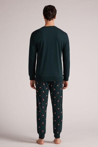 Green Embroidered Pyjama Set, , large image number 3