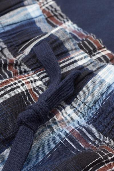 Intense Blue Checked Long Pyjama, , large image number 4