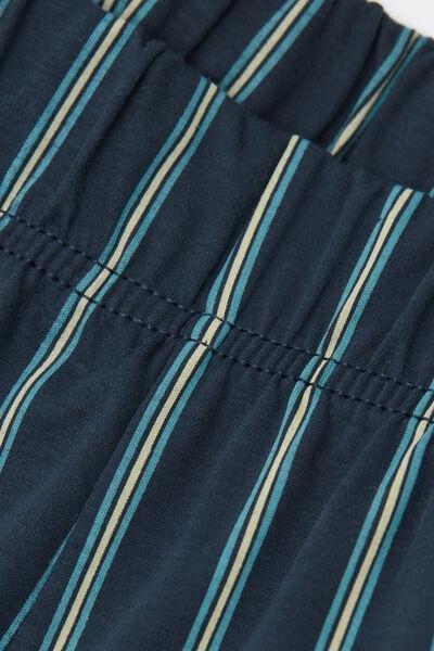 Navy Mercerized Printed Cotton Pyjama Set, , large image number 4