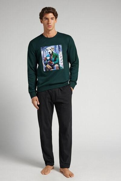 Green Dalmatian Print Cotton Pyjama Set, B601_132J, large image number 1