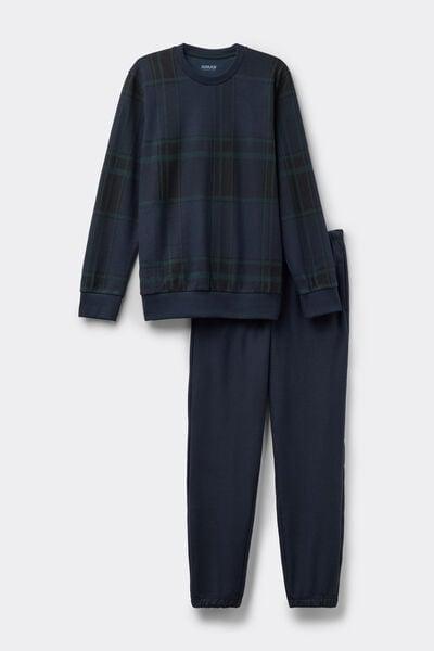 Green Macro check Print Knit Cotton Pyjama Set, B601_995J, large image number 2